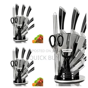 New Affordable Black Kitchen Knives Set