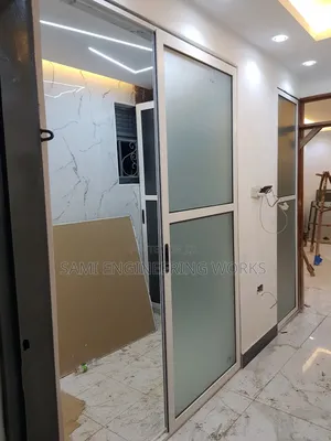 Slidding Aluminum Shower Divider  Frost Glass