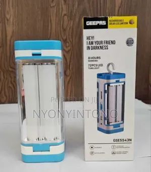 Geepas Rechargeable Lantern + Solar Panel, 3000mah Gse-5543