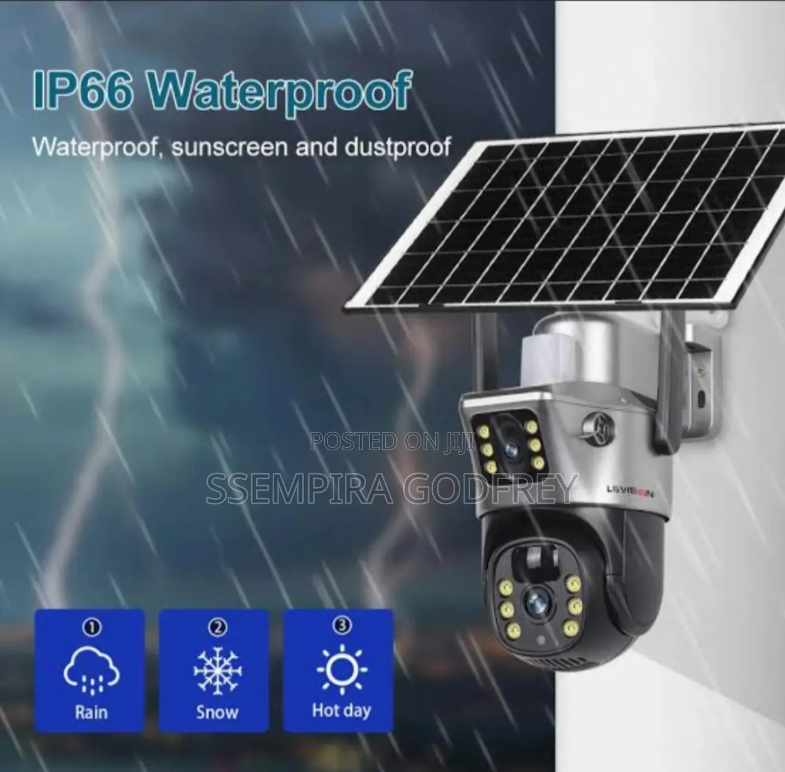 Ipp Waterproof Solar Security Camera Pan Tilt