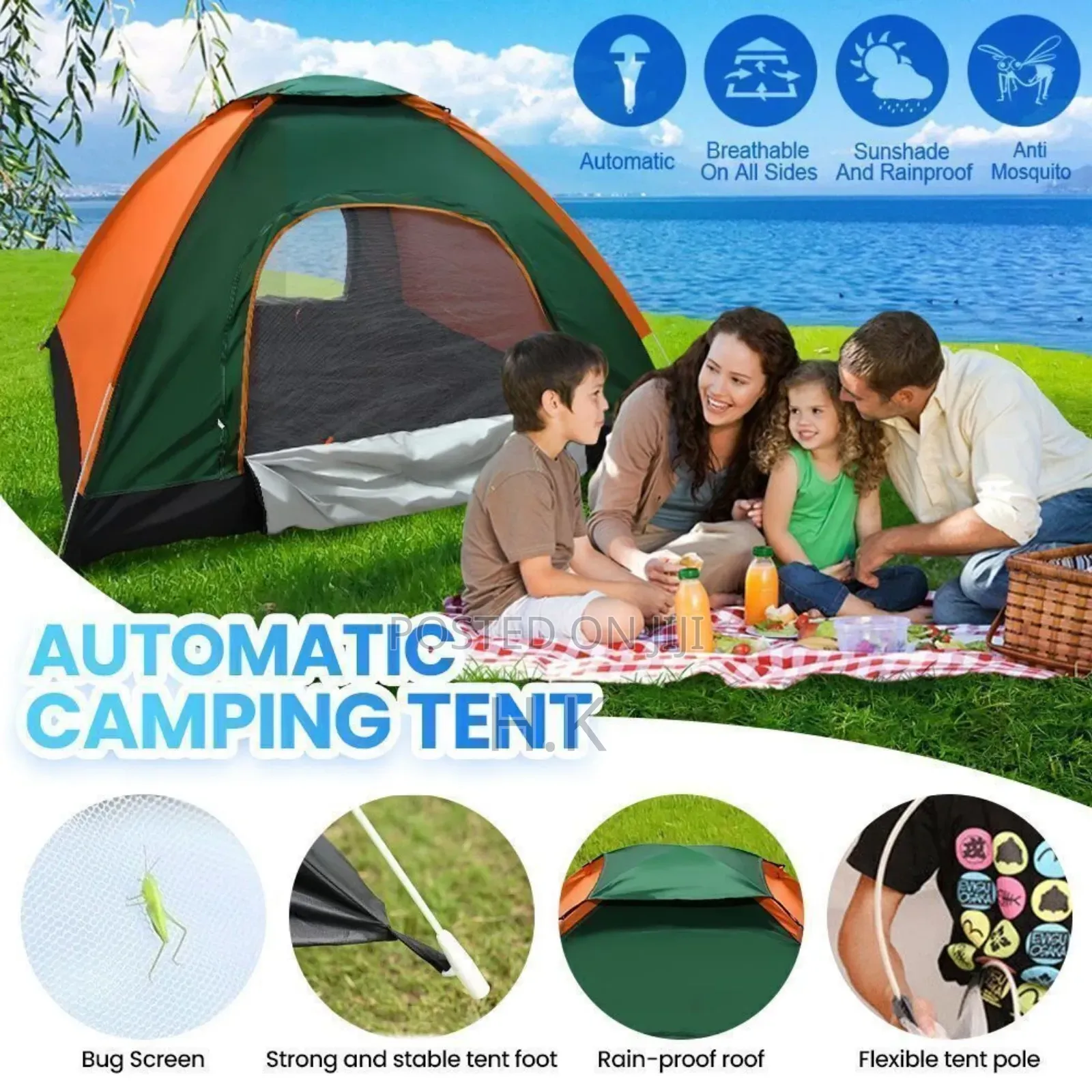 New Double-Deck Automatic Tent-200x200x135cm.