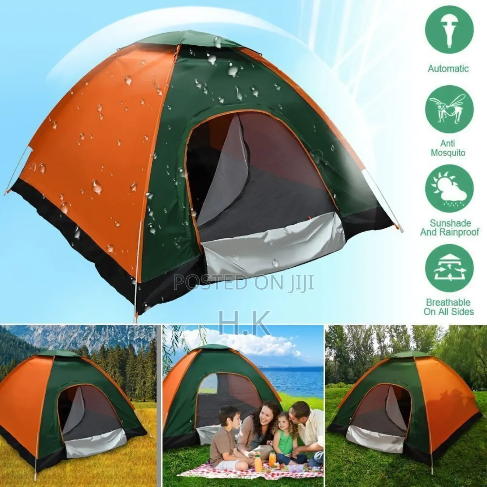New Double-Deck Automatic Tent-200x200x135cm.