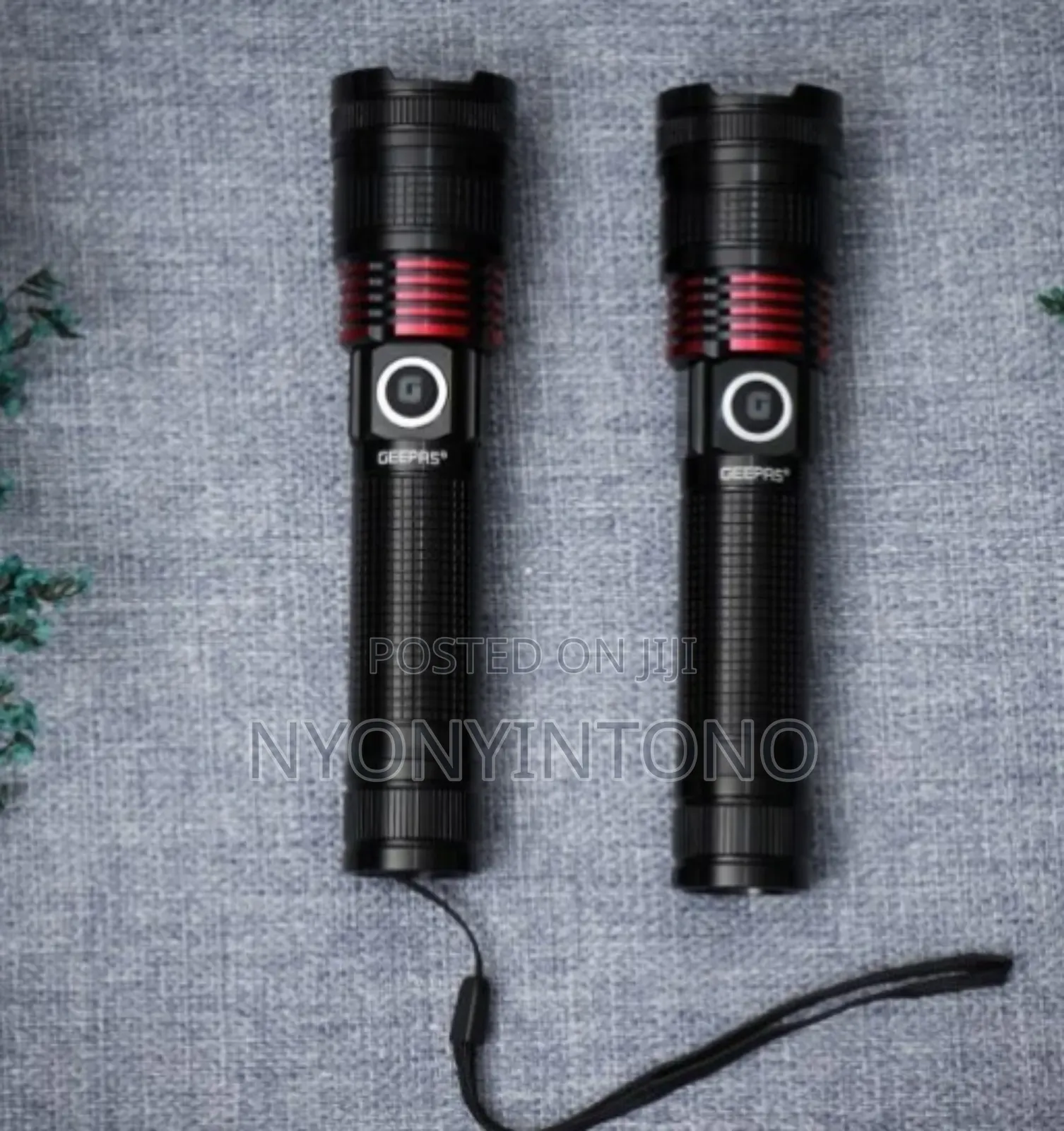 Geepas Rechargeable Digital Flashlight 2pc Combo GFL-4667