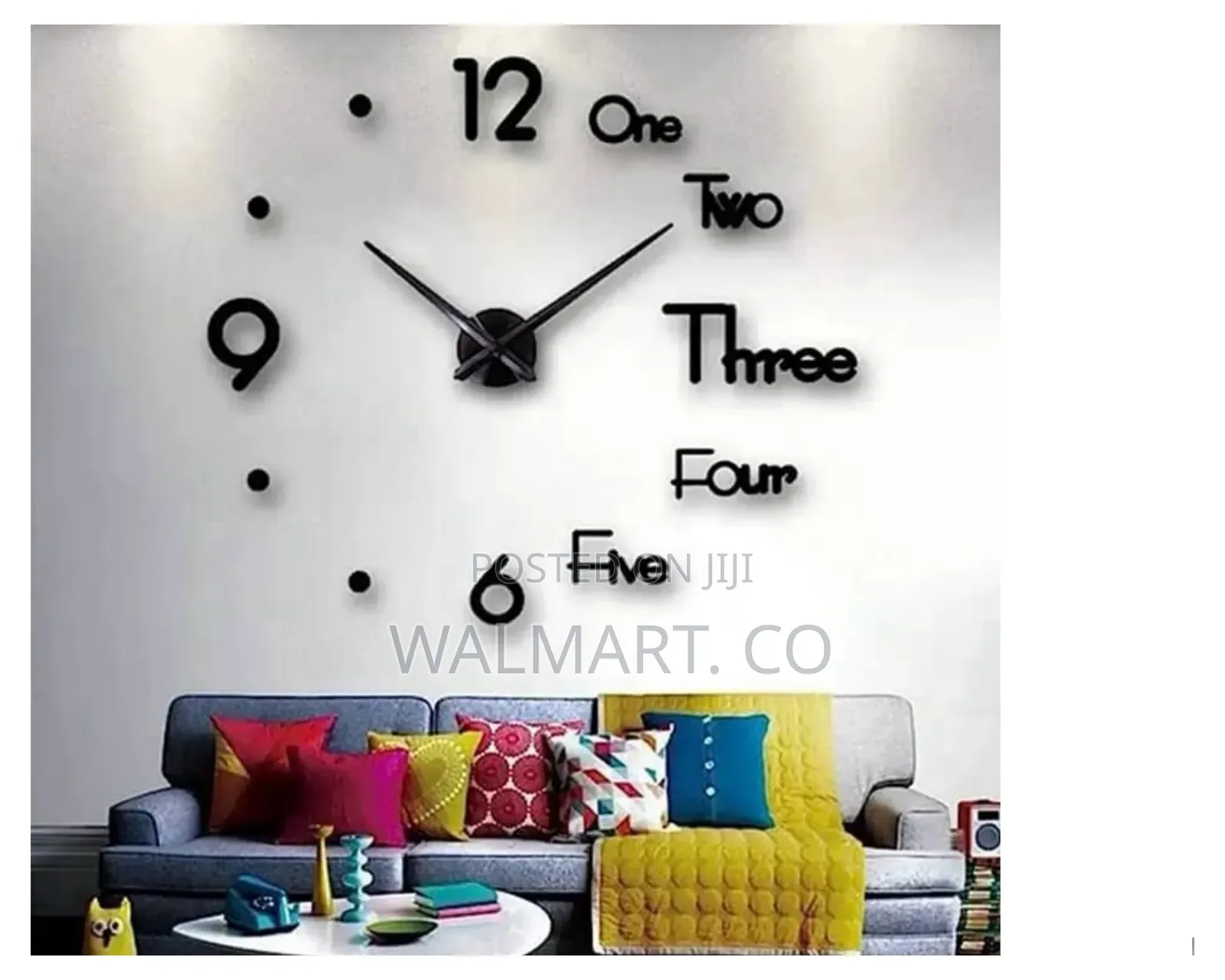 Large Diy Wall Clock Frameless 3d Mirror