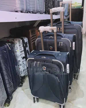 Fabric Cloth Travel Suitcases (S, M, L) -bkack