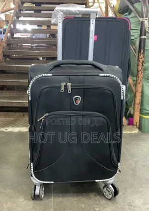 Fabric Cloth Travel Suitcases (Small Size) -black