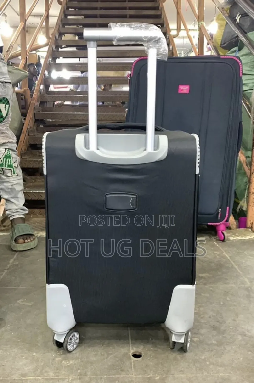 Fabric Cloth Travel Suitcases (Small Size) -black