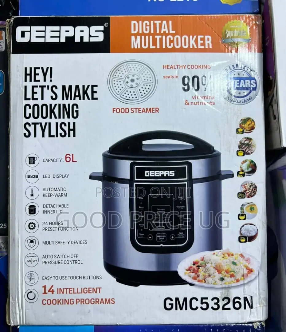 6.0 Litres Geepas Pressure Cooker With Steamer