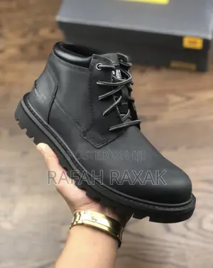Original Black Mid-cut Cat Casual Leather Boots