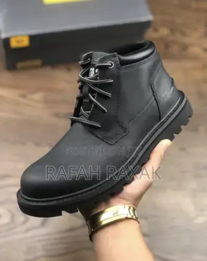 Original Black Mid-cut Cat Casual Leather Boots
