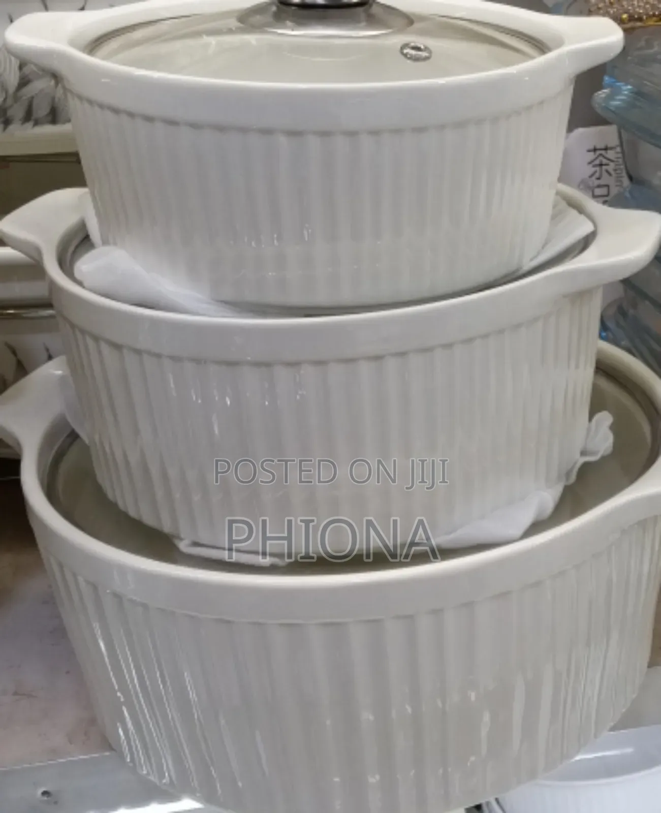 A Set of White Ceramic Serving Dish