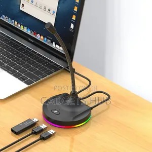 Usb RGB Desktop Microphone Hub for Pc Led Light Wired