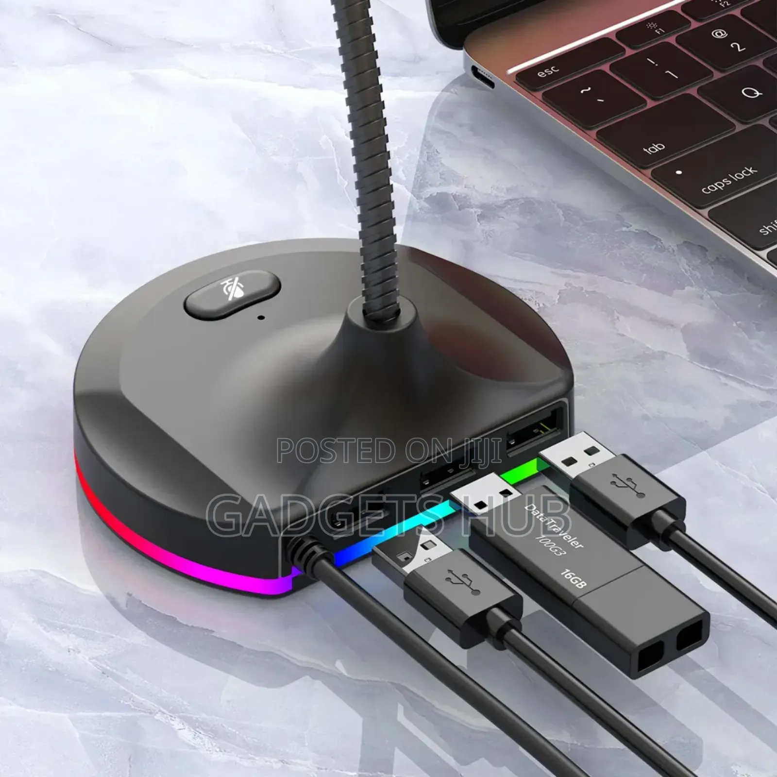 Usb RGB Desktop Microphone Hub for Pc Led Light Wired