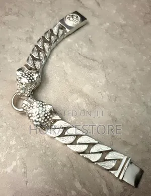 Leopard Double Head Silver Bracelet