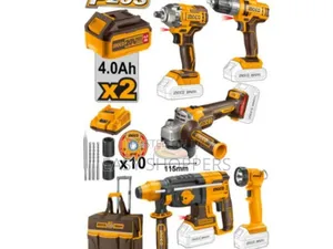 Ingco Cordless Kit 20v Industrial Combo 5 Piece