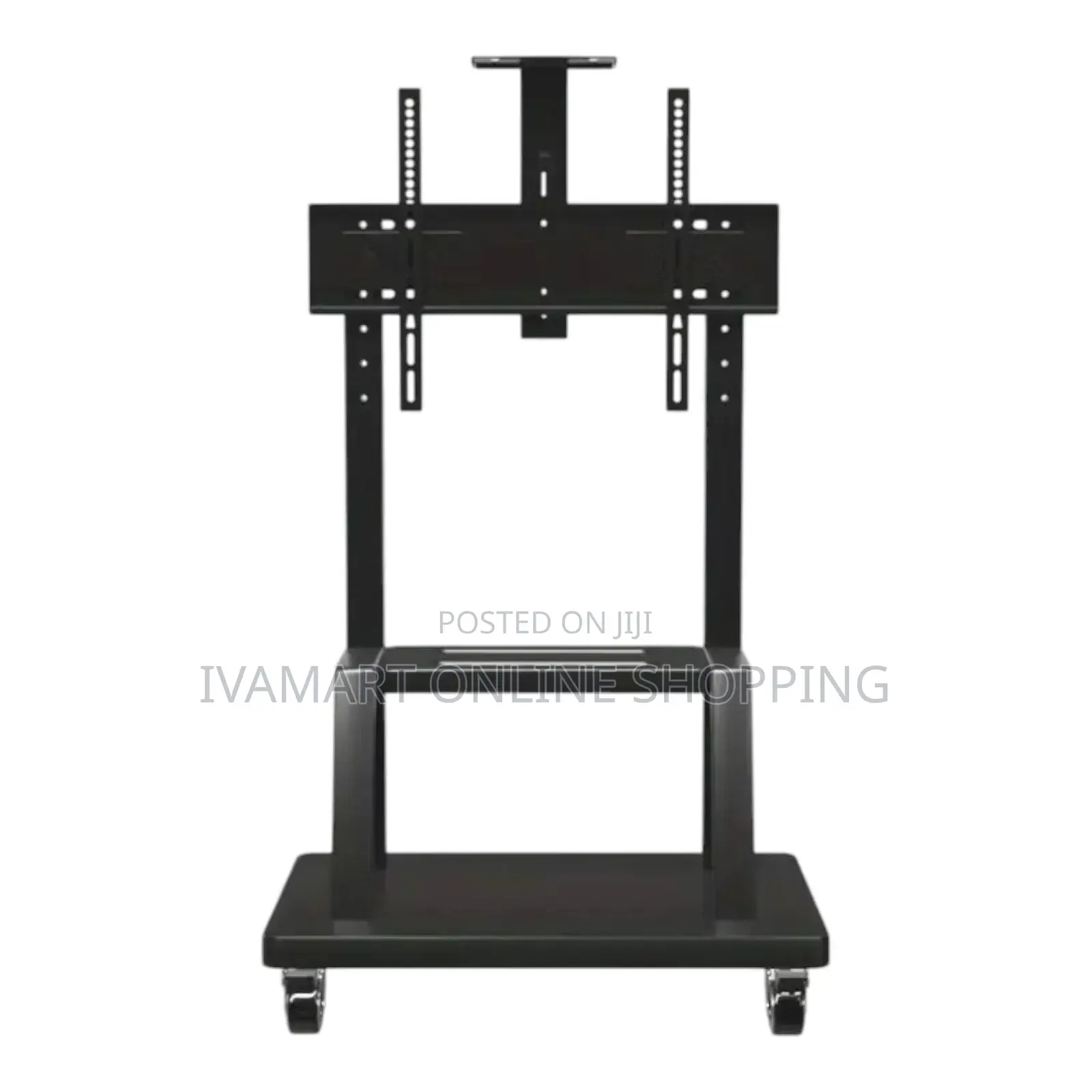 Adjustable Mobile Tv Stand With Wheels - Metallic