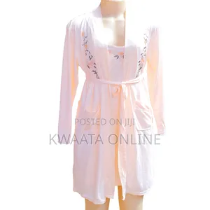 Cotton Robes Long Sleeve for Women Belted Nightgown