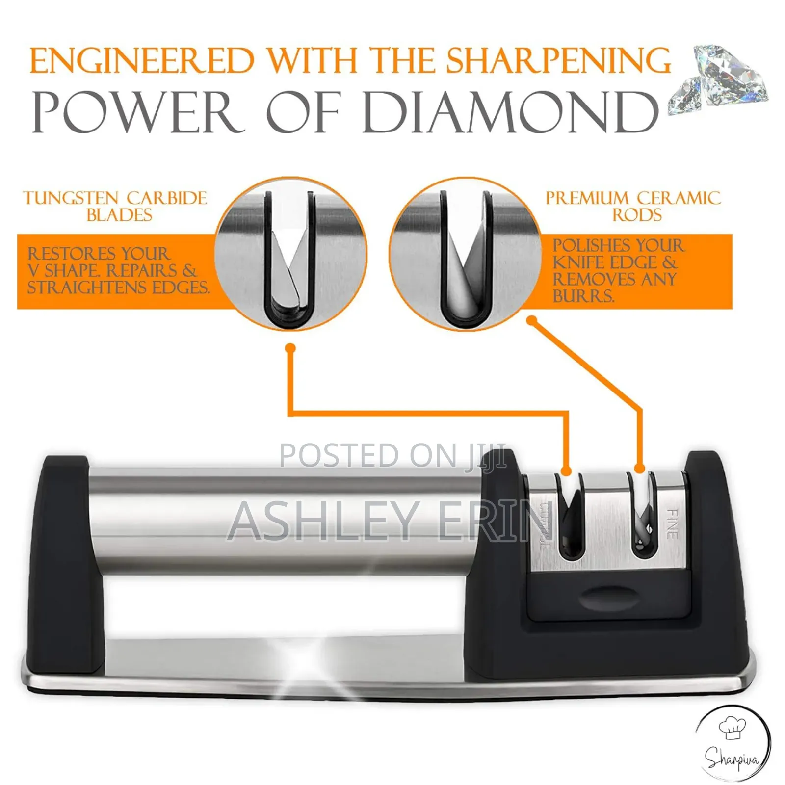 2 Stage Diamond Coated Wheel Knife Sharpener