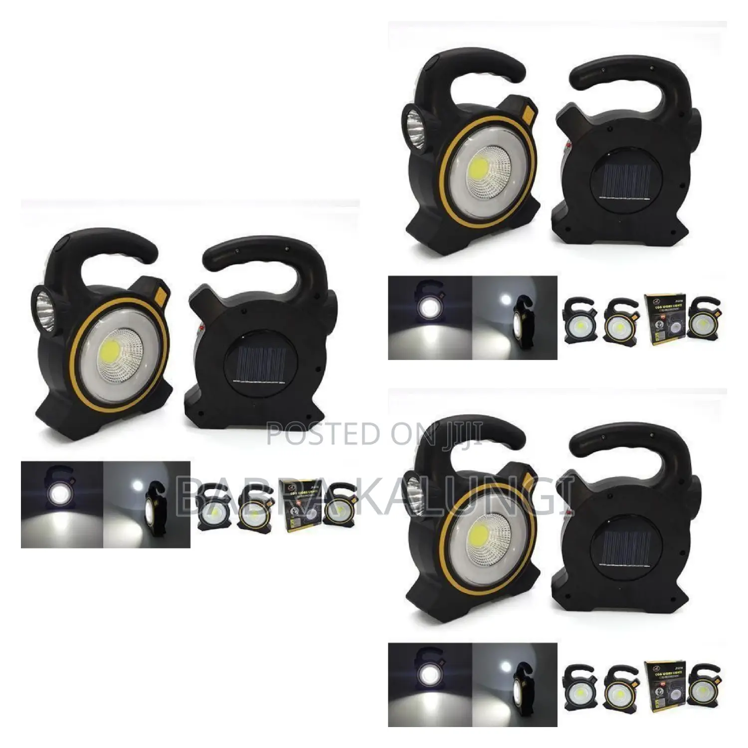 Solar Rechargeable Black Led Flood Light.