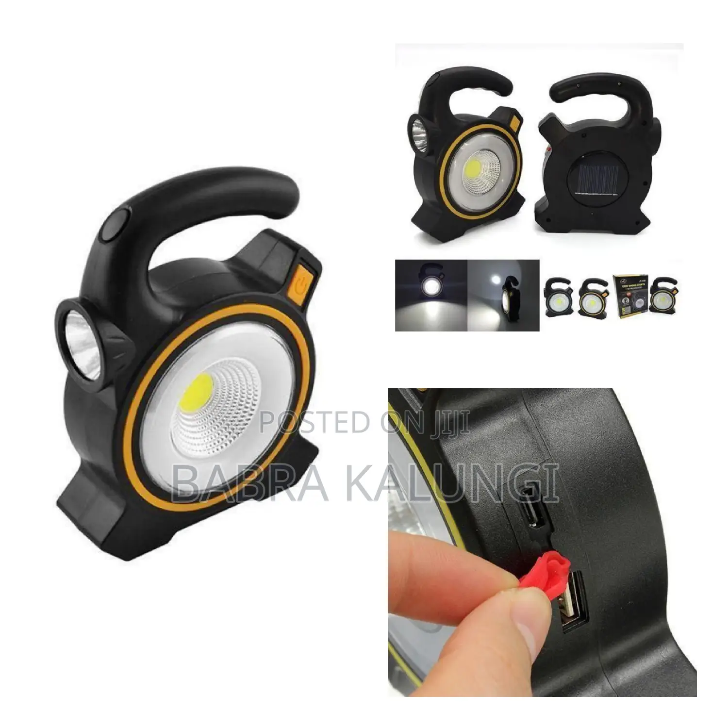 Solar Rechargeable Black Led Flood Light.