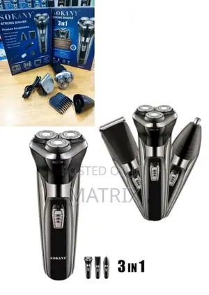 Sokany 3 in 1 Rechargeable Hair Clipper+Smoother+Nose