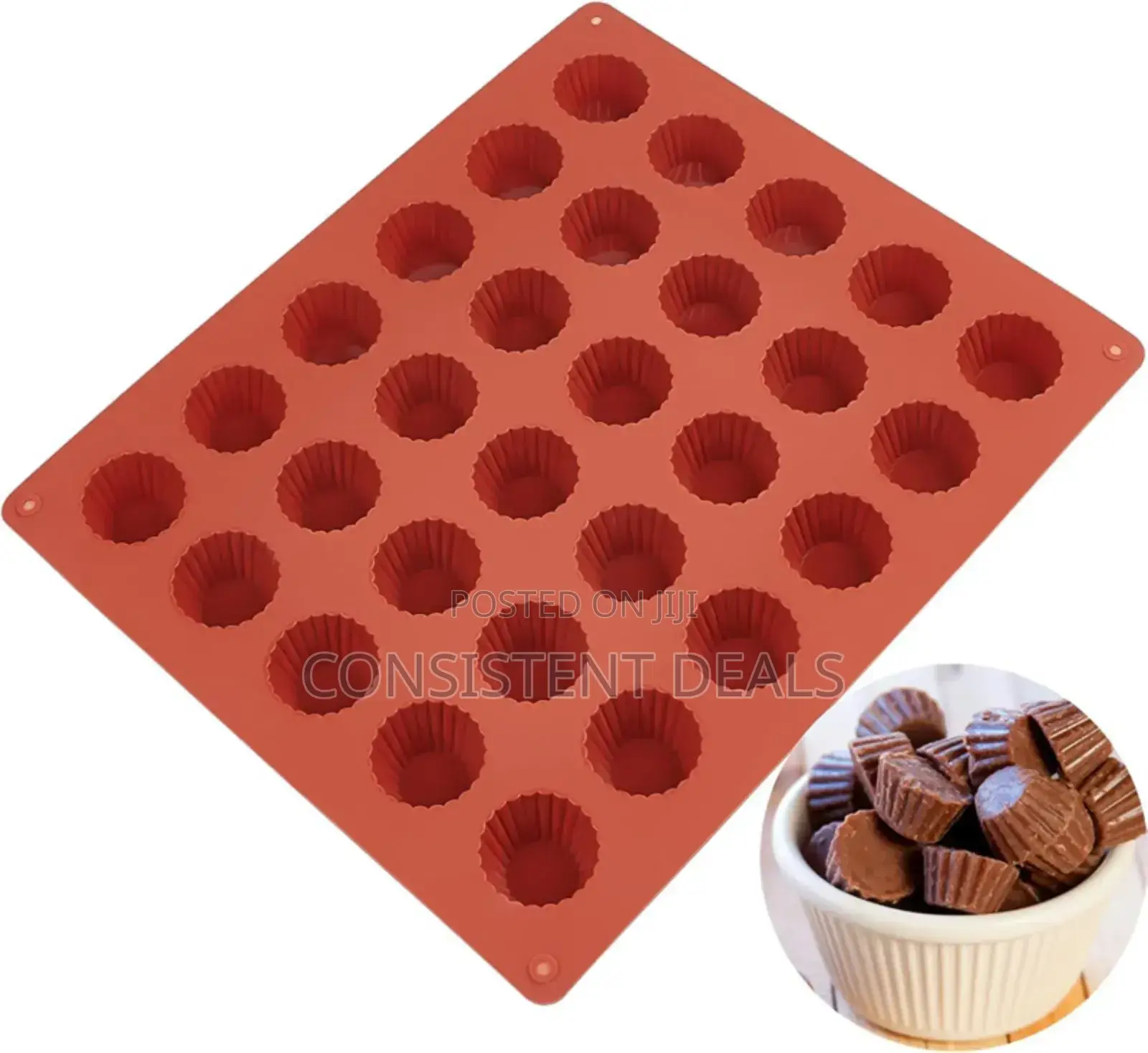 30-Cavity Mini Peanut Butter Cup Mold Silicone