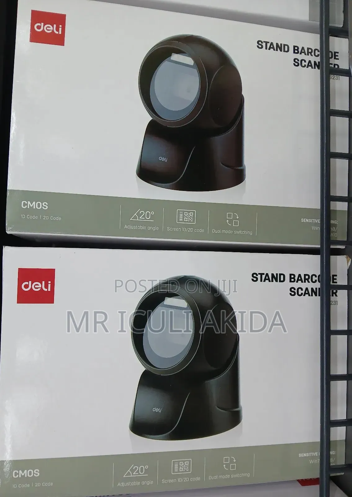Deli Cmos Desktop Stand Barcode Scanner