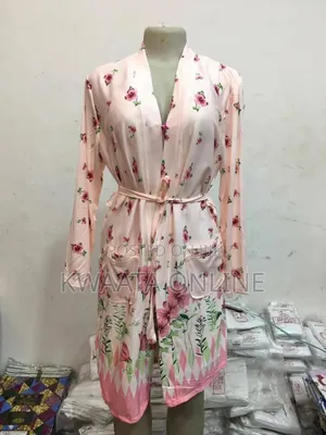 Cotton Nightdress With Robe Women Flower Print