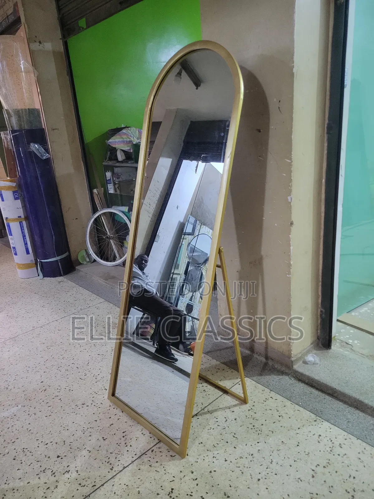 Gold Self Stand Mirror