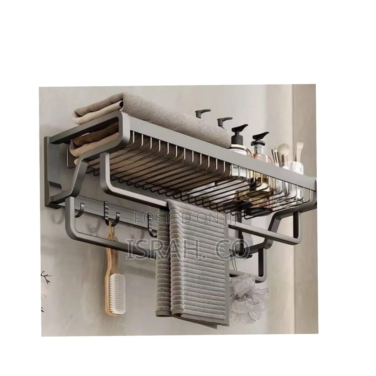Foldable Wall Mounted Towel Rack With Shelves.