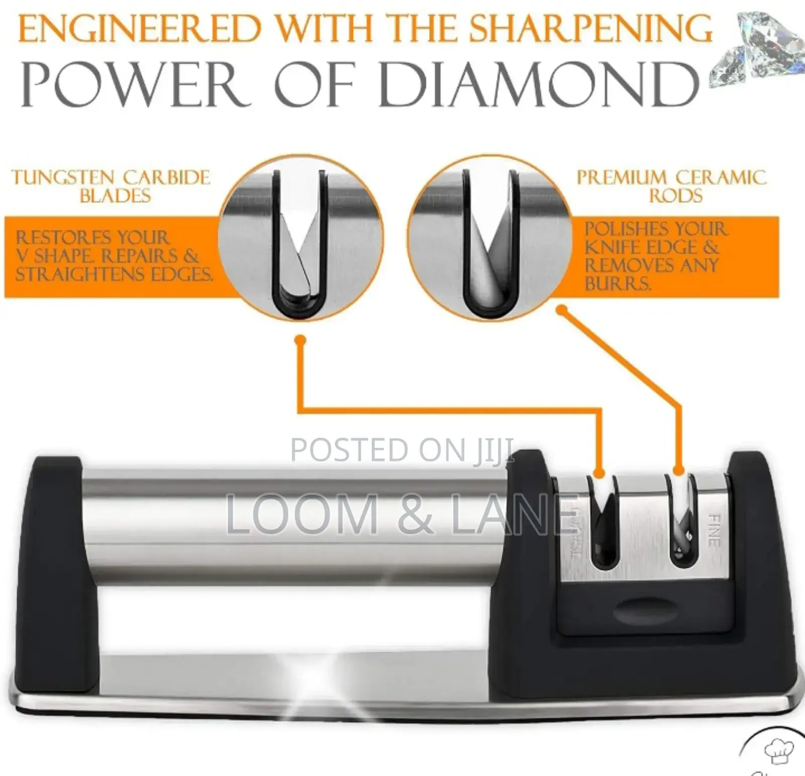 2 Stage Diamond Coated Wheel Knife Sharpener
