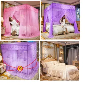 Cozy Mosquito Net With 4 Stainless Steel Stands