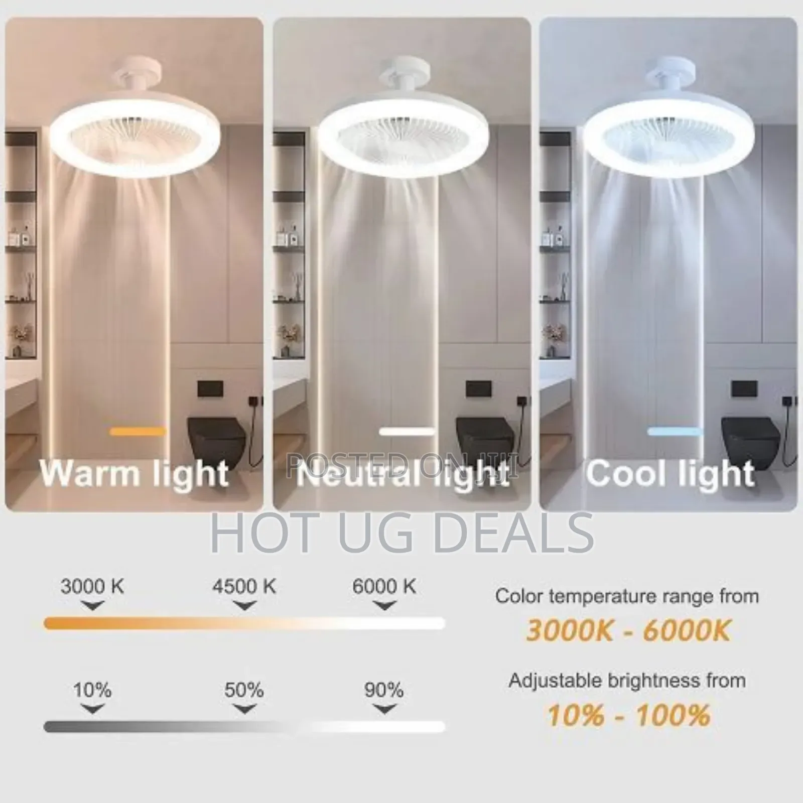 3 In 1 Smart Ceiling Fan With Remote Control And 3 Speeds
