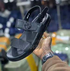Original Black Men’S Gucci Ankle Strap Sandals