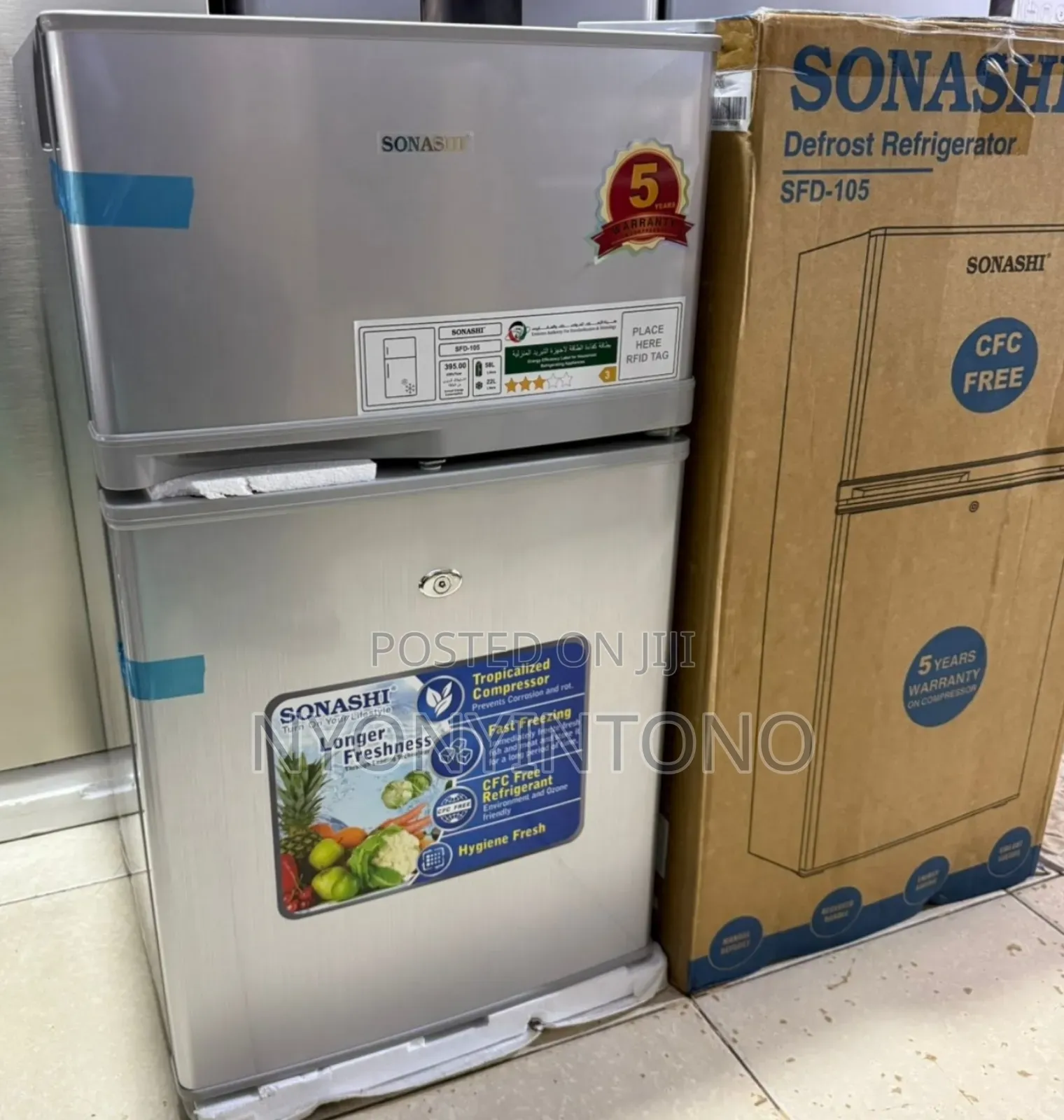 Sanashi 105liters Double Door Fridge With 5yrs Warranty