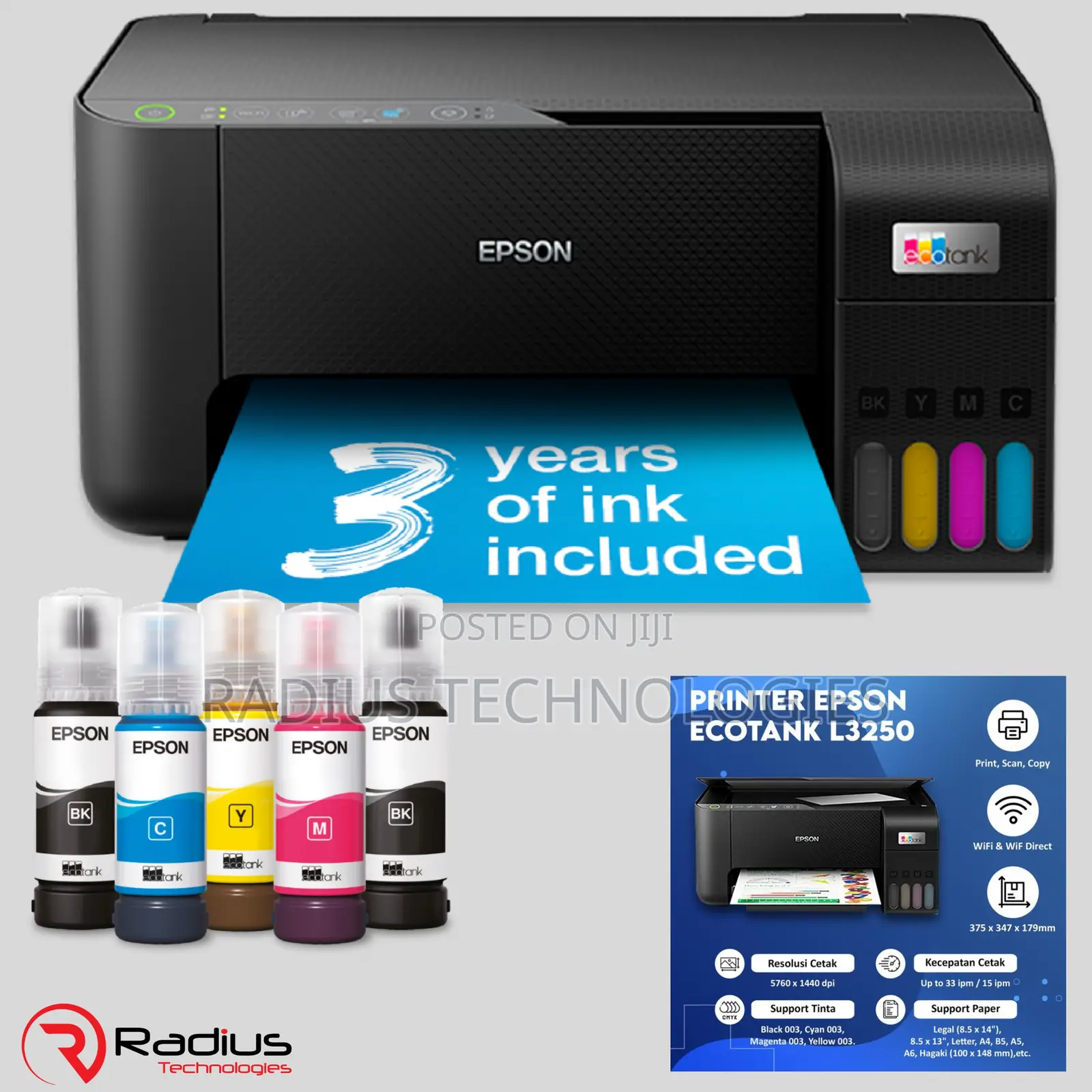 Epson L3250 Ink Tank Printer – Fast Print, Scan Copy