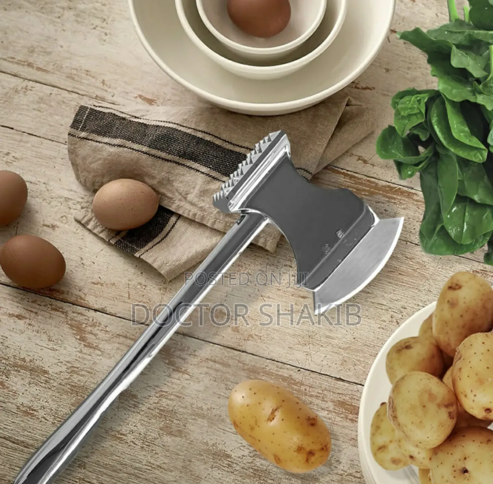 2in1 Stainless Steel Meat Tenderiser Hammer and Axe
