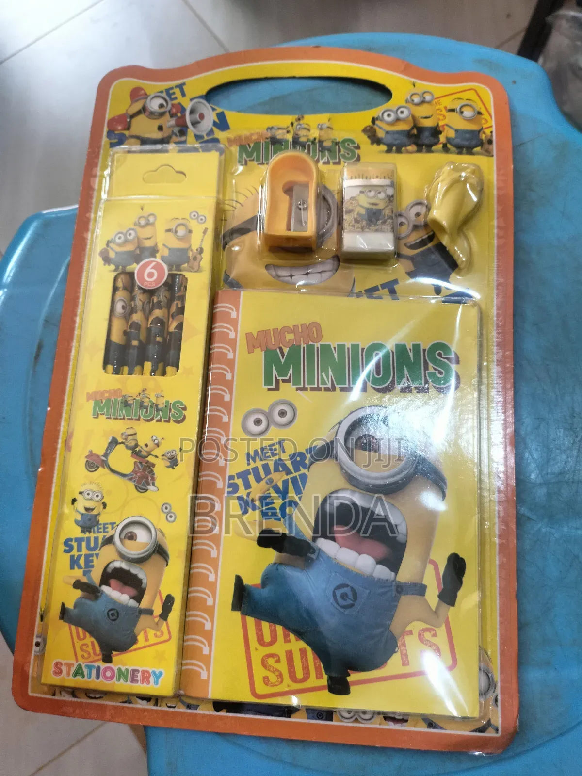 Minions Set of Pencils, Sharpener, Rubber Notebook