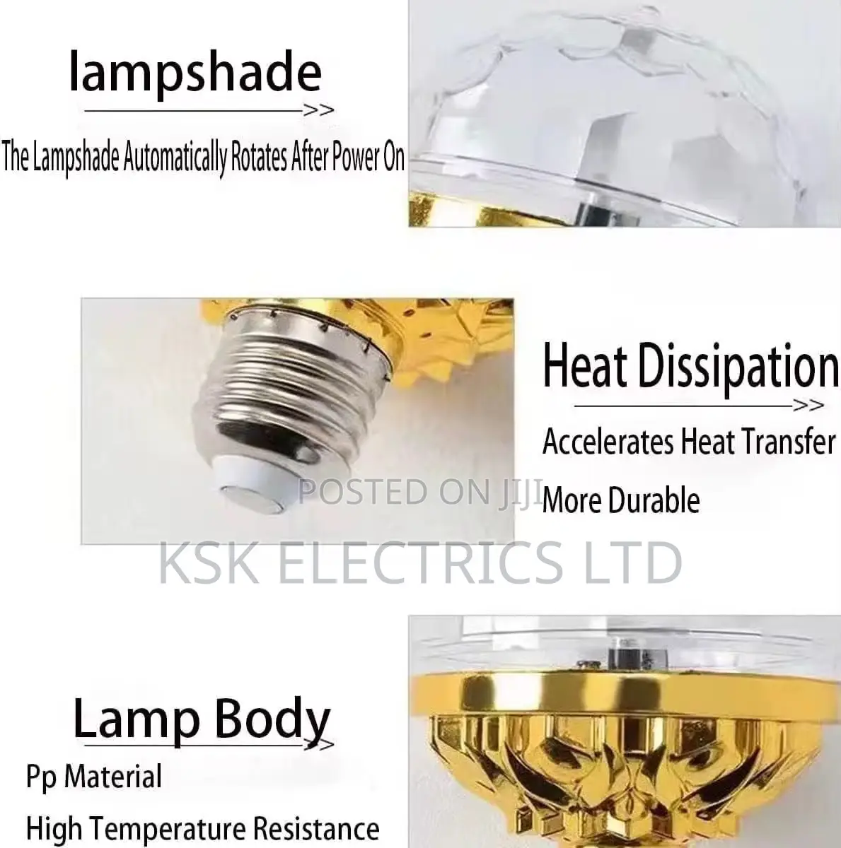 Colorful Automatic Rotating Magic Ball Light Bulb Suitable