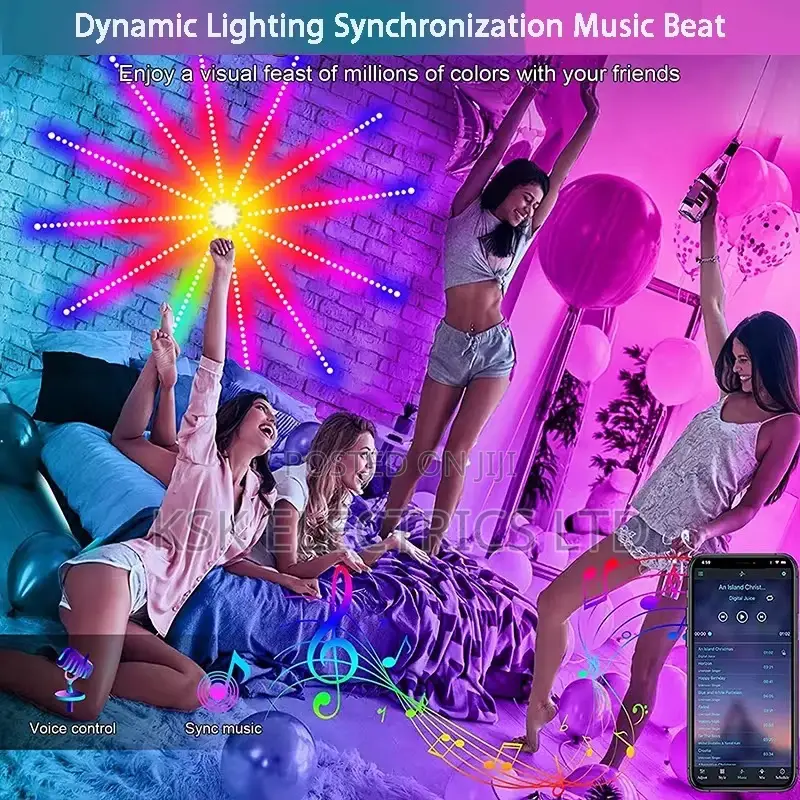 Firework Lights Indoor App Remote Control RGB Color