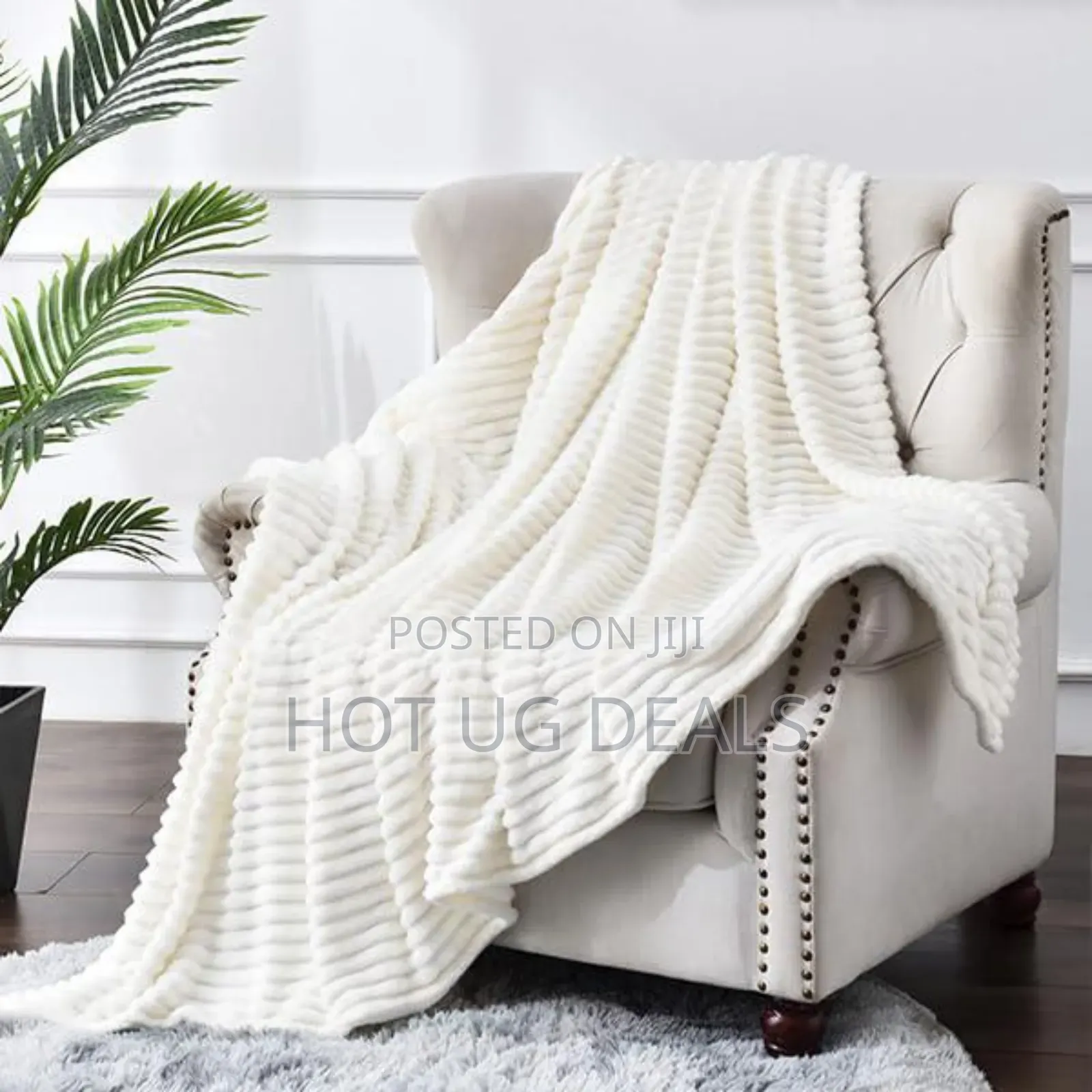 5*6 Double Face Soft Fleece Blanket - White
