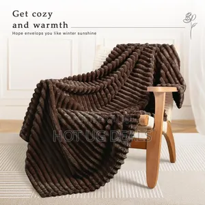 5*6 Double Face Soft Fleece Blanket - Coffee Brown