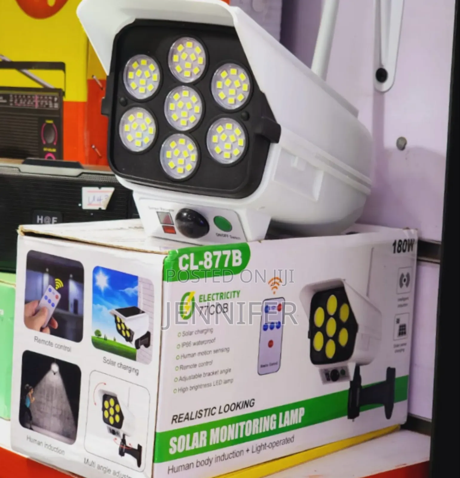 Double-Sided Solar Outdoor Security Wall Light.