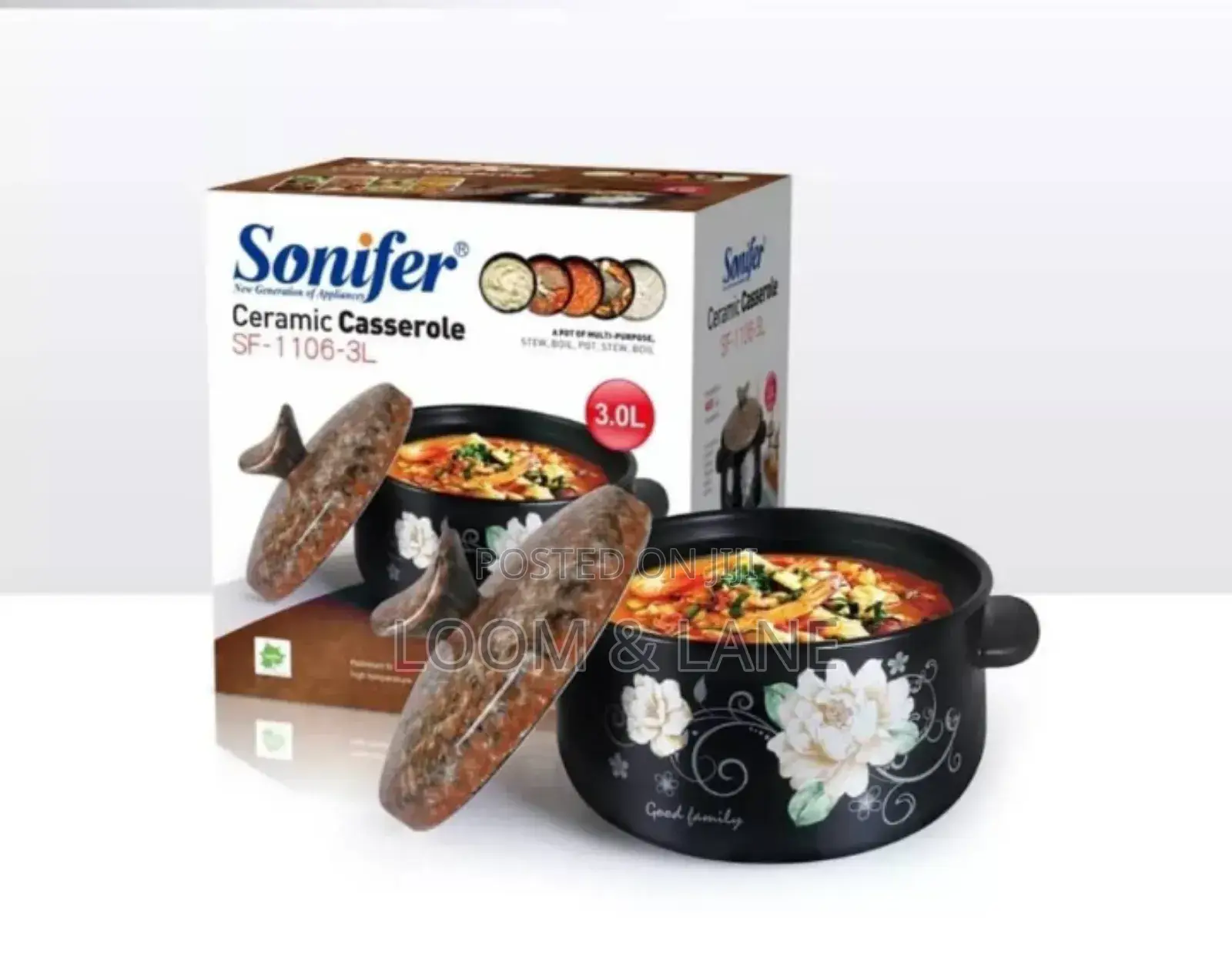 Sonifer Ceramic Casserole, Model Sf-1106-3l