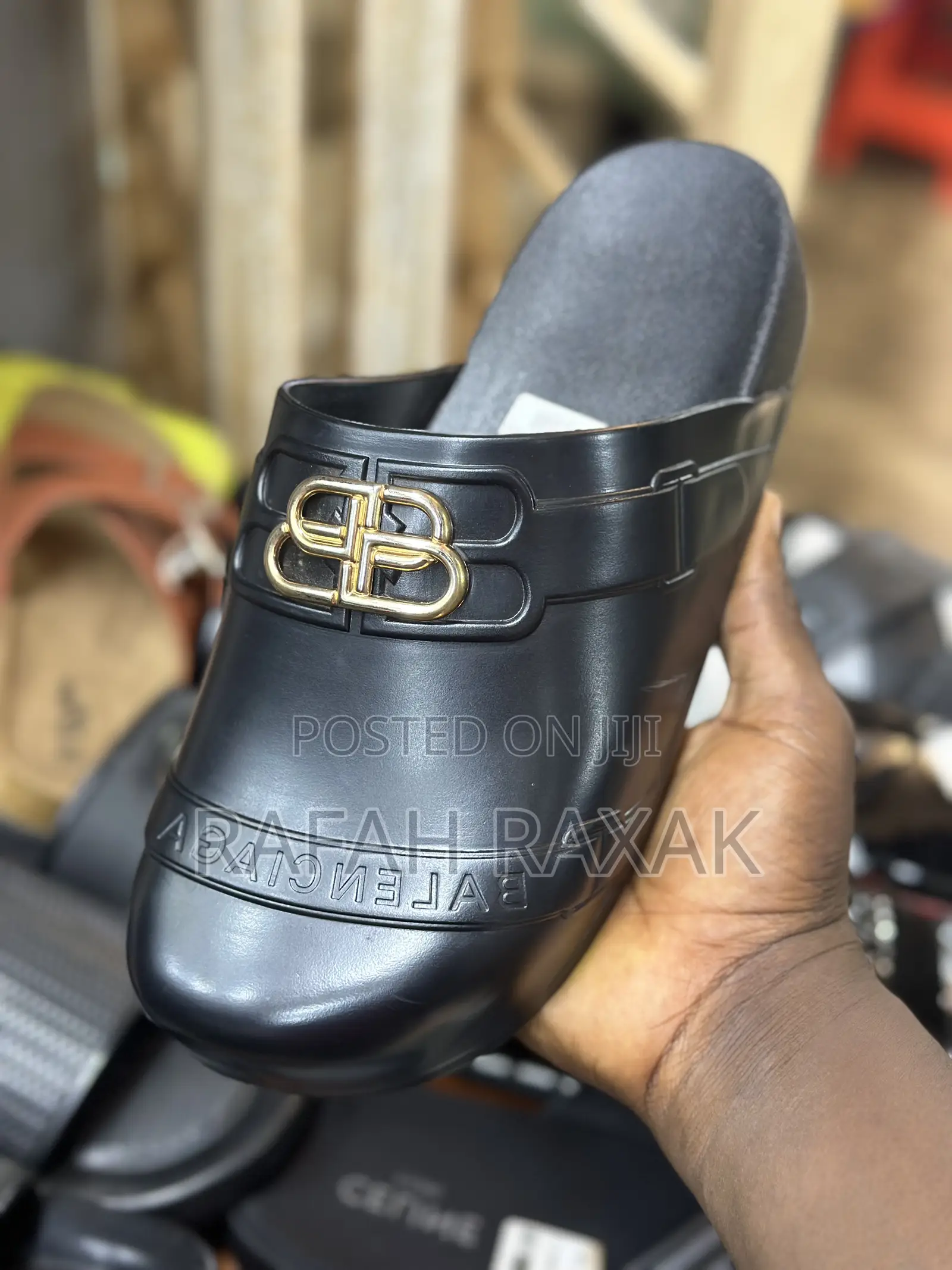 Men’S Classic Black Balenciaga Clog Push In Sandals