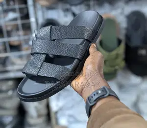 Original Men’S Black Clarks Leather Sandals