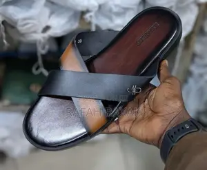 Men’S Classic Hermes Cross Leather Sandals