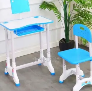 Height Adjustable Kids Combined Study Table and Chair Set
