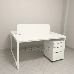 Office Desk White - 2 Seater