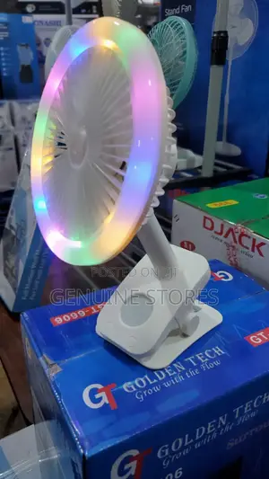 Portable Rechargeable Table Fan With Lighting.